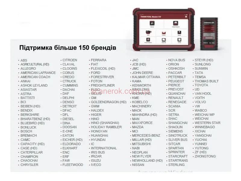 Автосканер Thinkcar Thinktool Mater CV 3335 фото